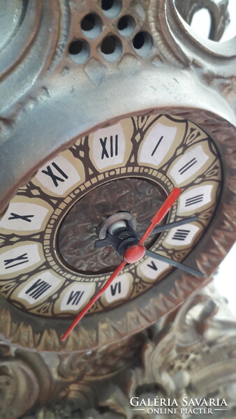 Copper mantel clock, large