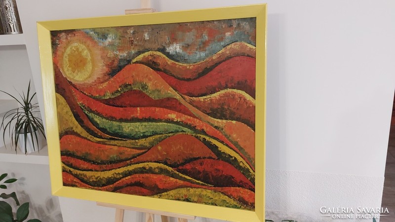 (K) Barabás geza painting from 1975 with frame 106x85 cm beautiful quality painting