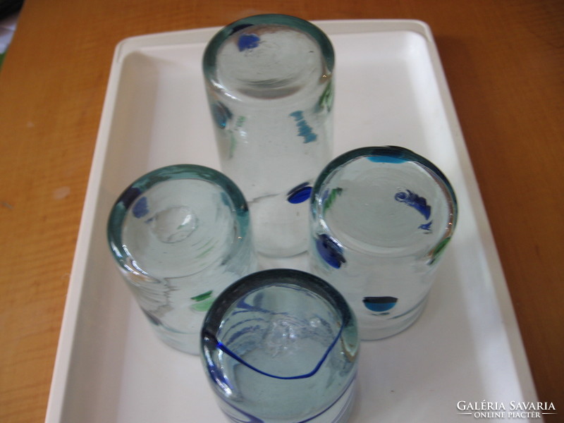 4 db tenger kék Murano pohár, mécses tartó