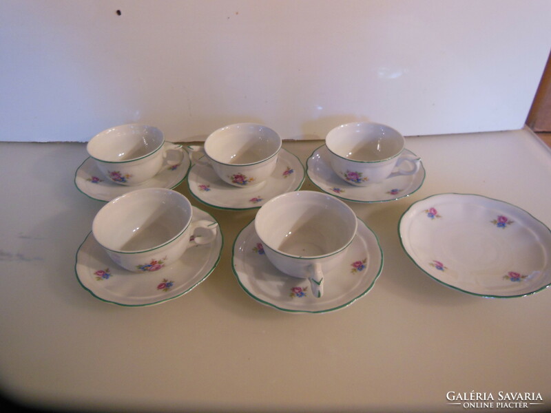 Coffee set - 11 pcs - eichwald - 5 cups 1 dl - 6 plates 11 cm - old - beautiful - perfect