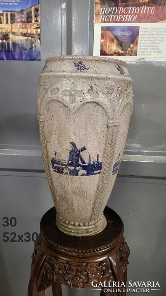 Blue Delft ceramic floor vase