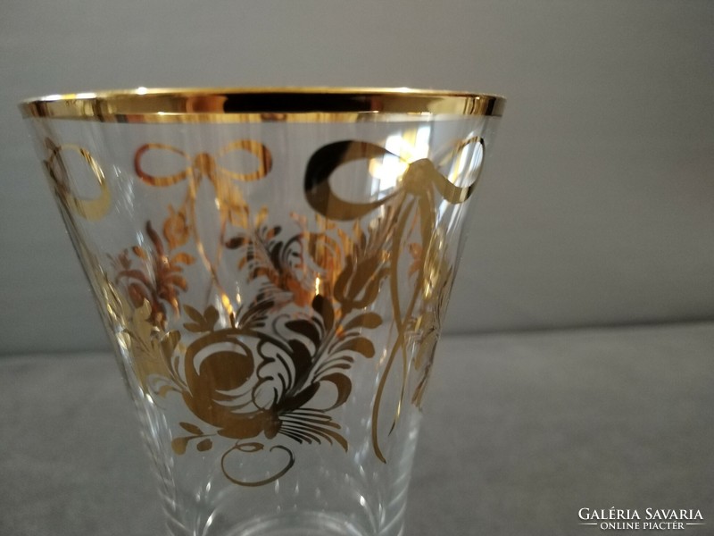 4 French gold-plated champagne glasses /xix. Century
