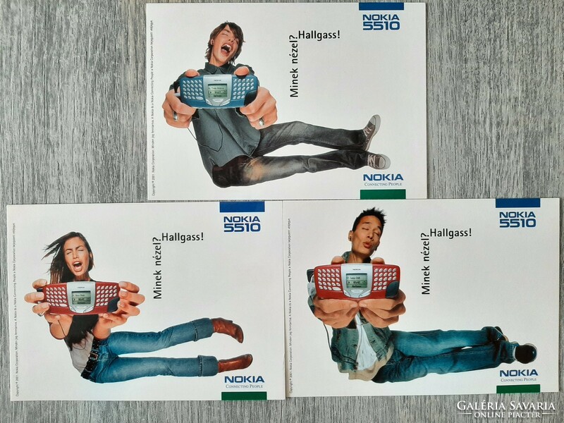 Nokia 5110 advertising postcards 3 pieces 2001 postmark