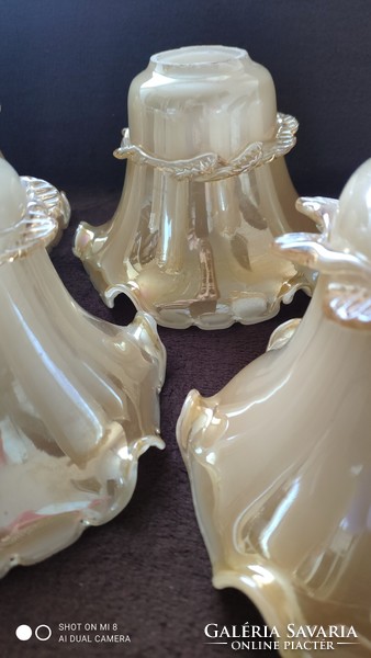 Handmade Italian glass lampshades with ruffled edges