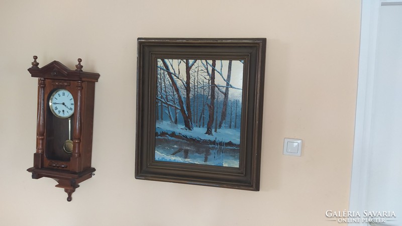 (K) winter forest landscape painting 59x71 cm