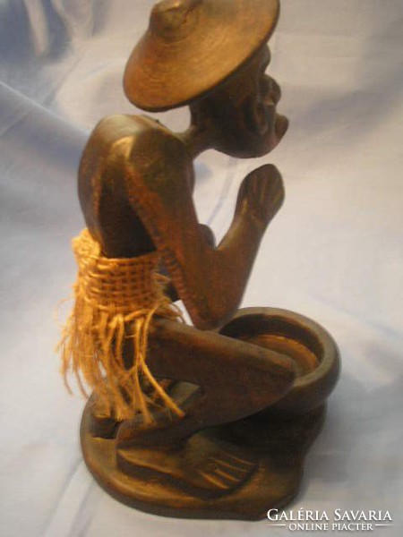 U1 Nagy  Afrikai erotikus szantálfa szobor 28-cm ritkaság egyben faragott összekötés nélküli szépség