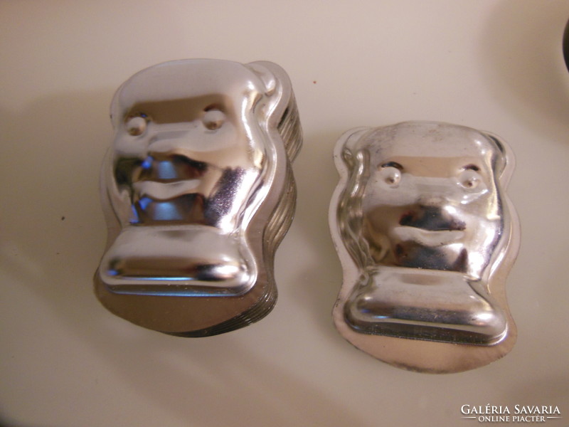Baking tin - 10 pcs - new - teddy bear head - 8 x 5 x 1.5 cm - German