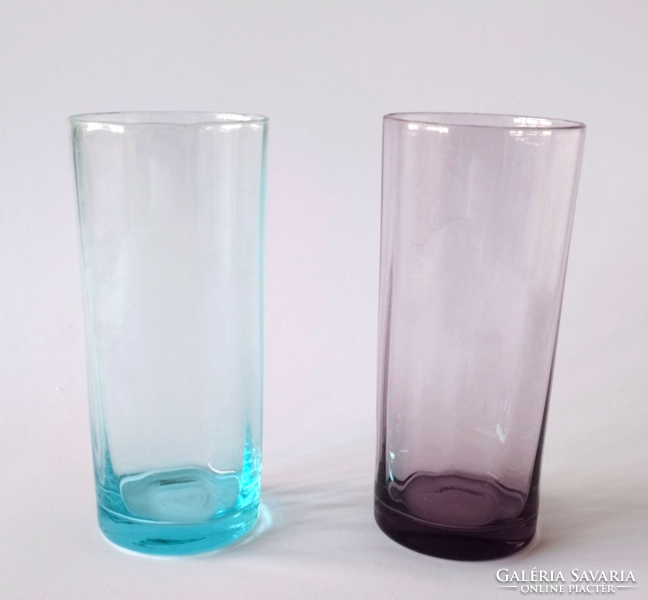 2 Colored thin water glass glasses