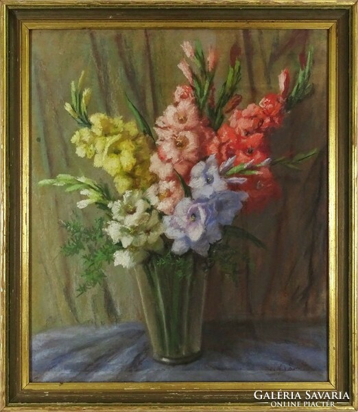 1L100 xx. Century Hungarian painter: still life with gladiolus