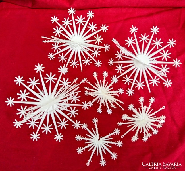 Retro műanyag csillag karácsonyfa díszek együtt 8-13cm
