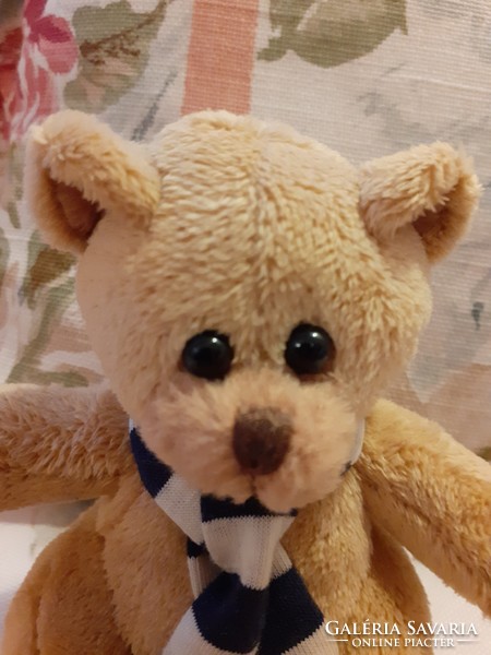 Teddy bear - rossman classic plush teddy bear in a black and white striped scarf