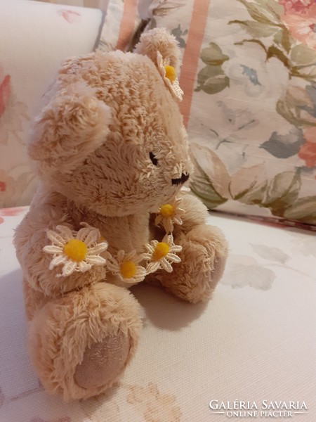 TEDDY BEAR - vintage Watermark Amy's Bear daisy chain press plüss mackó virág füzér / sorszámozott