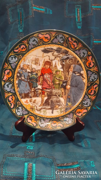 Artúr király mondakörös tányér, lovagos dísztányér (M3058)