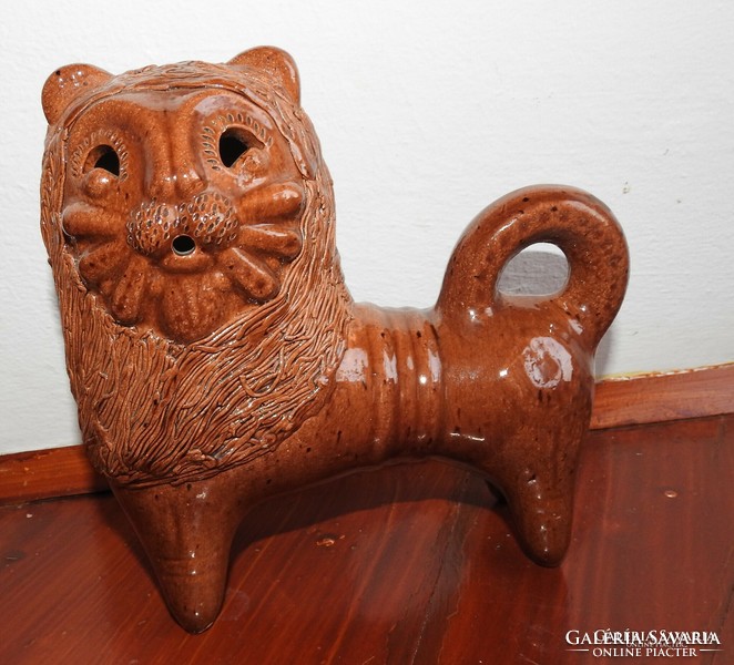 Ceramic artist sculpture - glazed ceramic lion