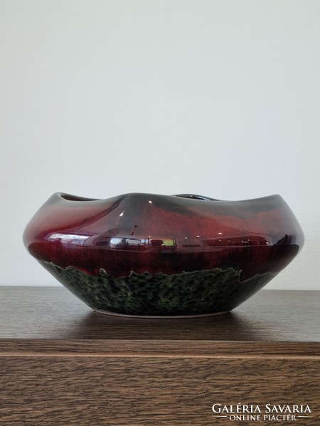 Large applied art ceramic bowl, offering, bowl, with decorative glaze (23 cm)