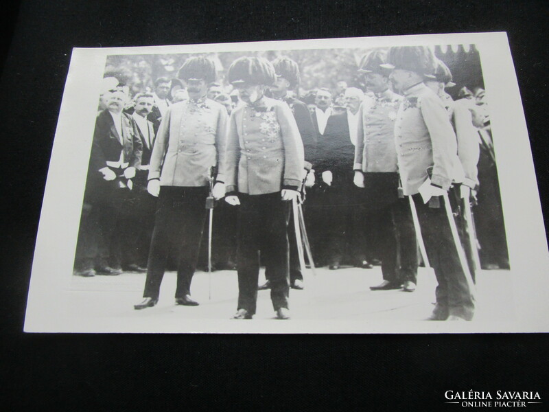 1909 King Francis Joseph - Crown Prince Francis Ferdinand marked dry seal contemporary real photo