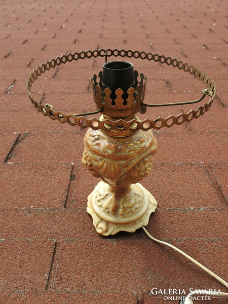 Régi majolika lámpa test - petróleum lámpa alakú, elektromos