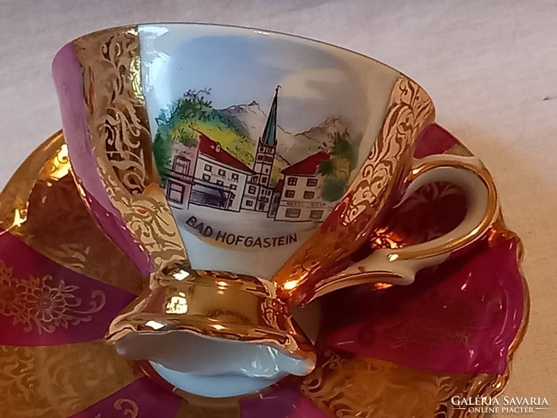 Coffee mocha cup + base souvenir (echi gold) bad hofgastein