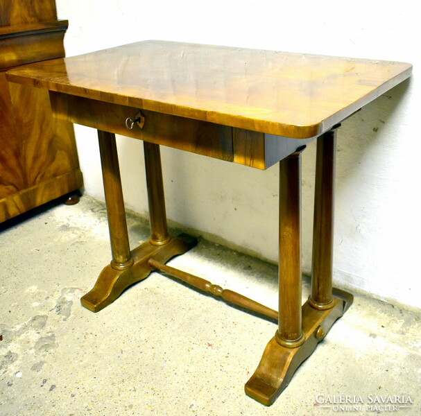 Biedermeier large sewing table with drawers