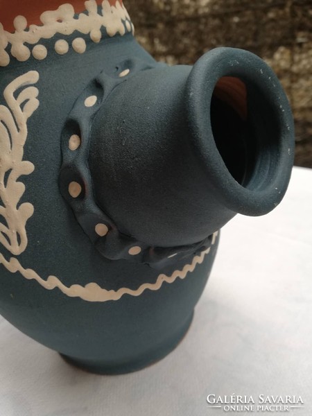 Régi figurális cserép váza  25 cm
