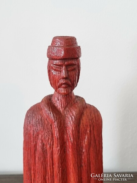 Artistic carving, wooden sculpture shaping a shepherd ('60s/'70s)