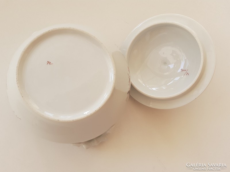 Old folk porcelain komatal soup with cornflower soup with bowl