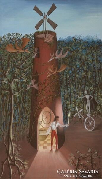 For my friend Remedios varo agustin lazo reprint print, surrealist fairy tale forest tower mill