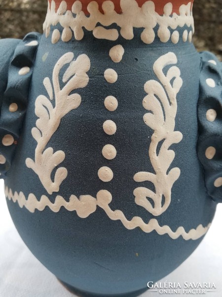 Régi figurális cserép váza  25 cm