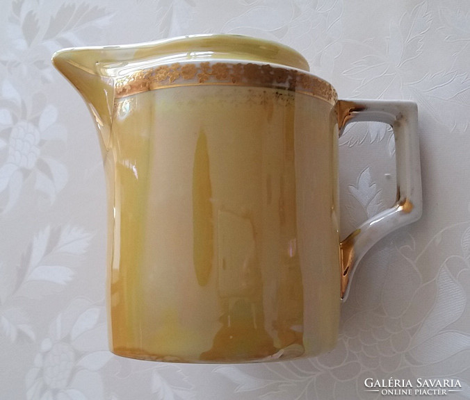 Old zsolnay porcelain yellow eosin art deco pouring vintage small jug
