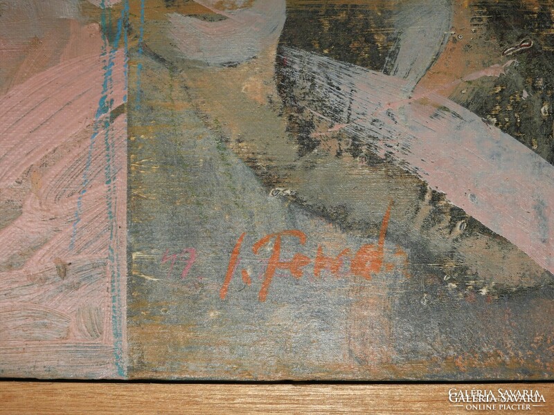 Ismeretlen alkotó   olaj - tempera vászon festmény - jelzett - Alvó gyerek