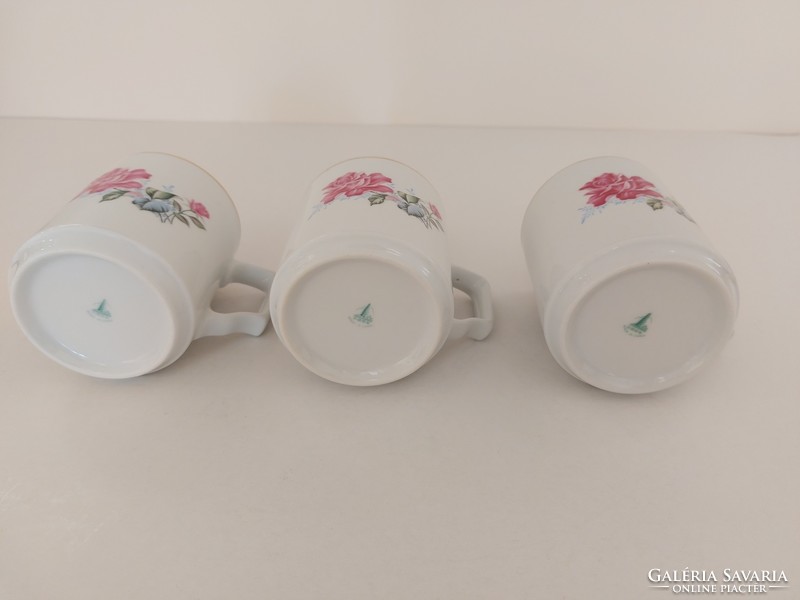 Régi 7 db porcelán rózsás bögre vintage csésze