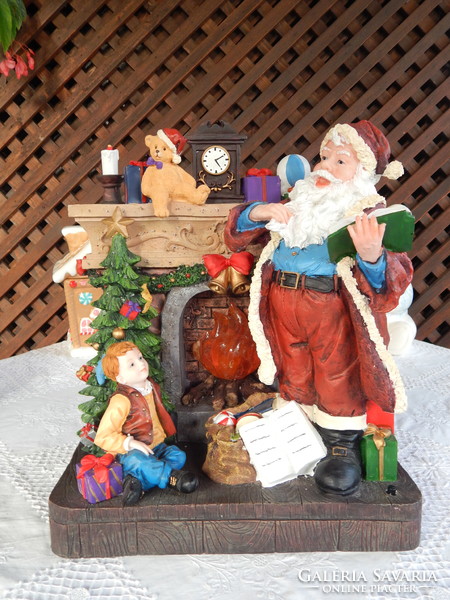 Mesélő , világító mikulásos karácsonyi dekoráció