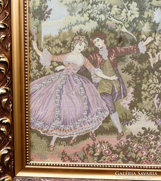 75 X 112 cm. Rococo tapestry picture.