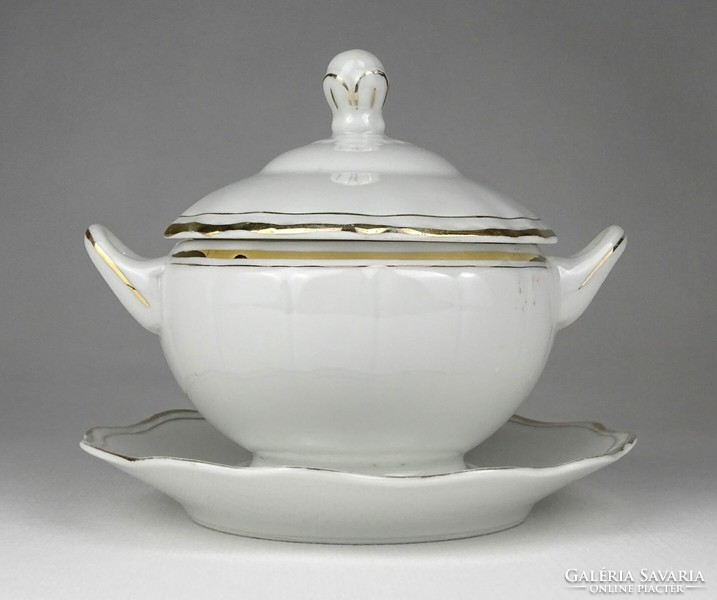 1L208 old small gilt karlsbad white porcelain sauce bowl