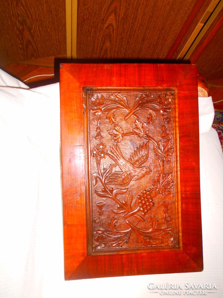 Particularly beautiful antique carved picture 46 cm x 30 cm