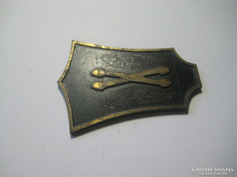 Military insignia made of yellow copper 35 x 45 x 2 mm