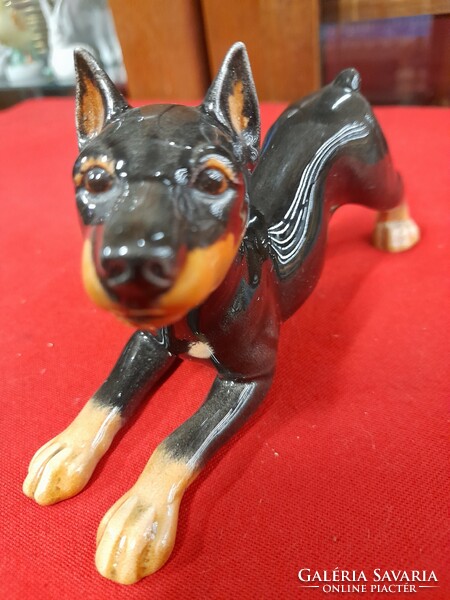 Rare German, Germany m.I. Hummel goebel tmk 6 playing Doberman puppy dog porcelain figure.