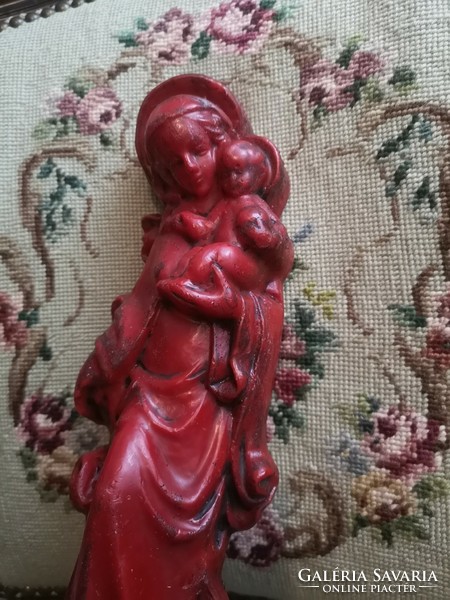 Wax Madonna, Mary with the Child, putto, angel, 40 x 10 x 6 cm