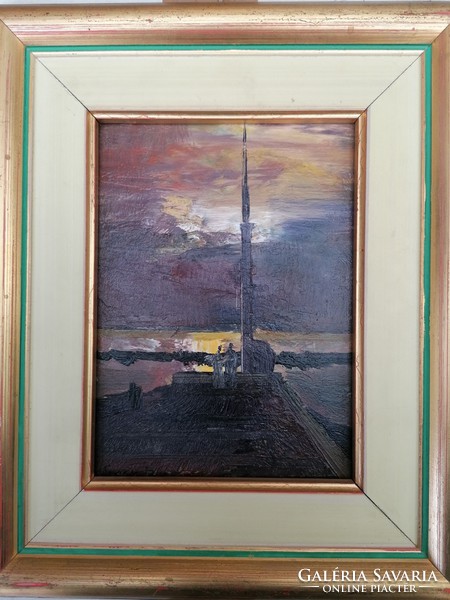 Szanthoffer Imre / Móló c. Képcsarnokos Festménye Eredeti Garanciával