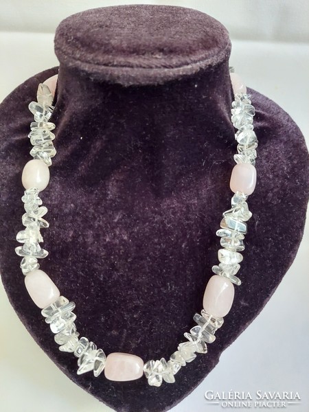 Mineral necklaces /rose quartz, rock crystal/