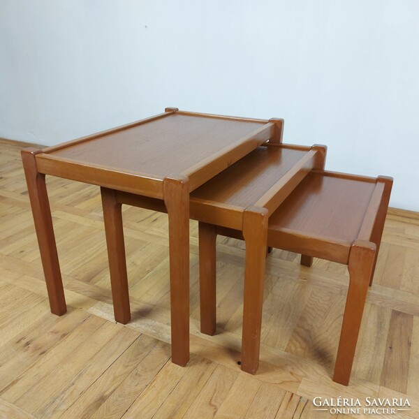 Teak folding retro table side table