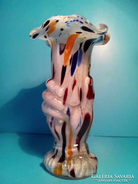 Spatter üveg váza  pompás színek