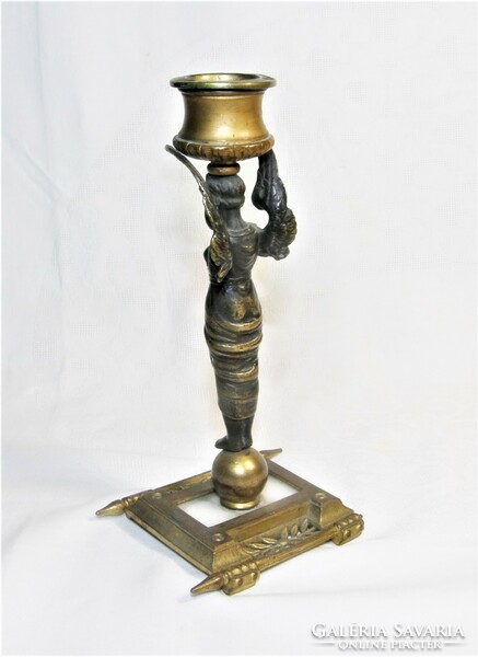 Empire figural bronze-copper candle holder