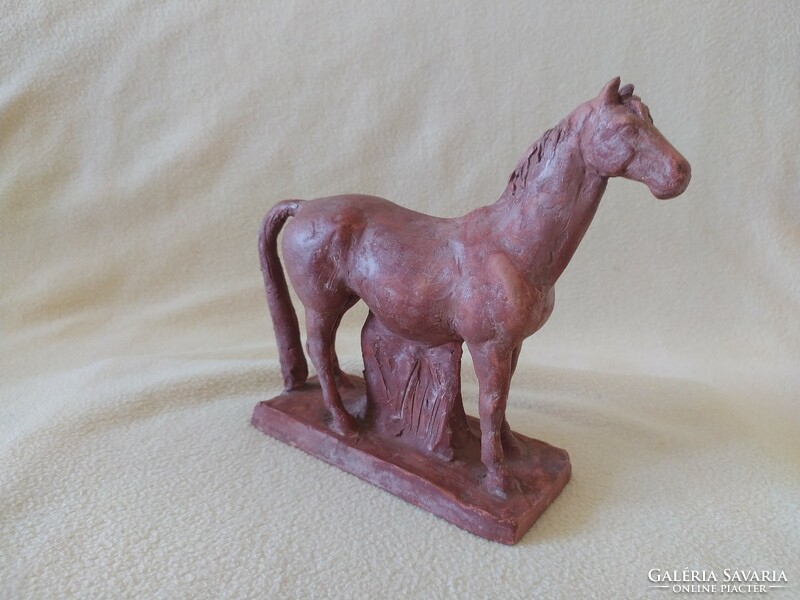 Ceramic horse, statue depicting a horse, flawless terracotta sculpture, 18 cm