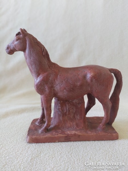 Ceramic horse, statue depicting a horse, flawless terracotta sculpture, 18 cm