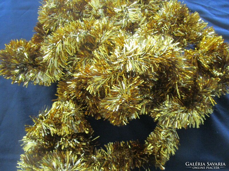 Retro special rare Christmas Christmas tree decoration old gold metal fiber ornament garland approx. 6 meters