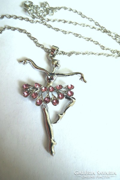 Ballerina pendant with necklace, large pendant 5.5 Cm