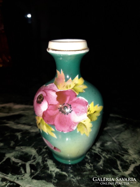 Old, hand-painted, pink Japanese porcelain vase