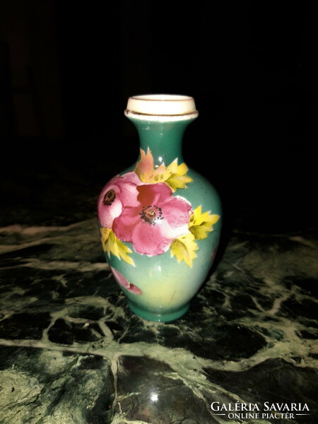 Old, hand-painted, pink Japanese porcelain vase