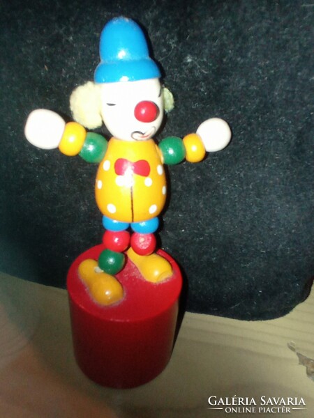 Articulated wooden doll clown